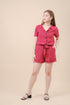Sienna Paperbag Shorts in Maroon